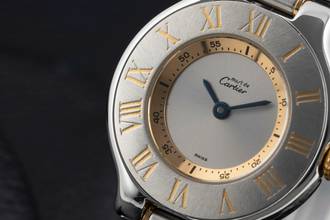 Thumbnail von Cartier 21 Must de Cartier Lady Stahl / Gold Quarz Ref. W10073R6 B&P 1997