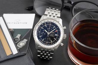 Thumbnail von Breitling Navitimer World Chronograph Stahl Automatik Ref. A24322 B&P 2006