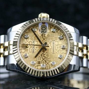 Rolex Lady-Datejust 31 Steel Gold - Champagne Diamond - like New - Fullset - 2013