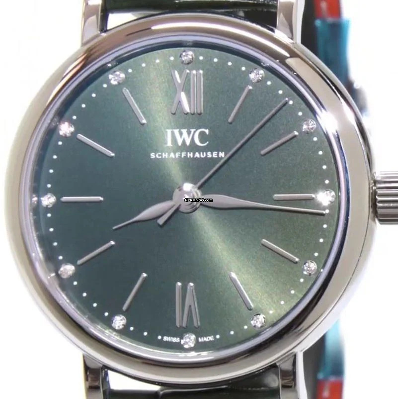 IWC Portofino Automatic 34 Automatic Green Dial Ladies Portofino NEW FULL SET