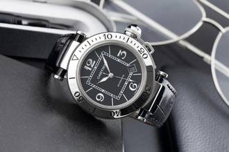 Thumbnail von Cartier Pasha Seatimer Automatik Edelstahl Herrenuhr Ref. W31077U2 Papiere 2011