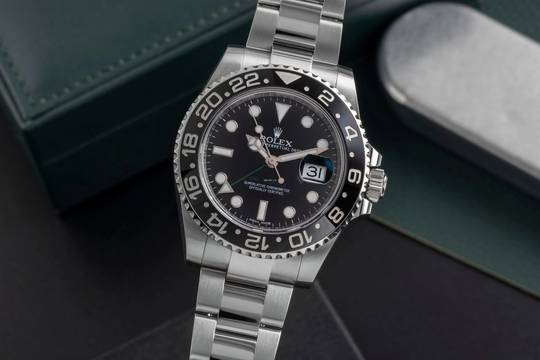  Rolex GMT-Master II Oyster Edelstahl Automatik Herrenuhr Ref. 116710LN B&P 2016 