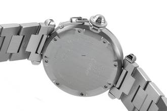 Thumbnail von Cartier Pasha C Stahl Automatik White Dial Herrenuhr Ref. W31074M7 Klassiker