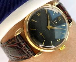 Thumbnail von Omega Classic Serviced Vintage Rose Gold Plated Black Honeycomb Dial 2706 2706