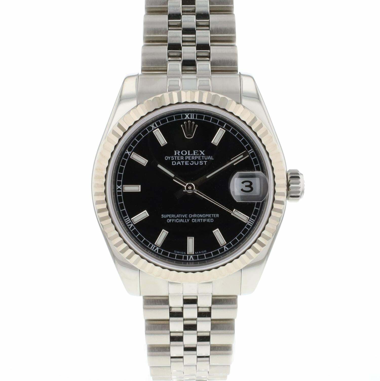Rolex Datejust 31 Midsize Jubilee Black Dial