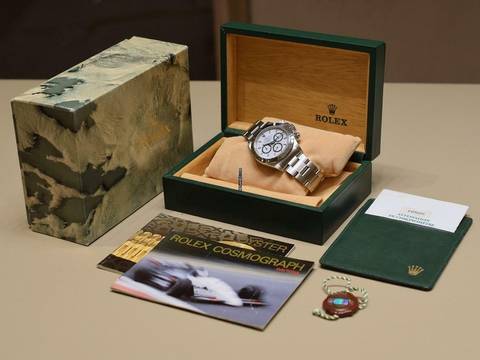  Rolex Daytona Cosmograph Daytona Ref.16520 satinato Inverted 6 White Dial Box & Papers Like New 