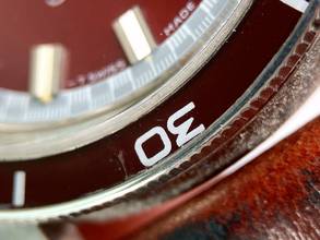 Thumbnail von Omega Seamaster 60 Automatic Automatik Vintage Diver Burgundy 166062 Big Crown 166062