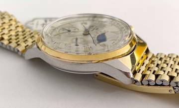 Thumbnail von Eberhard & Co. Chronograph Serviced (480e) Moonphase Mondphase Original Papers Valjoux 7768 75th 989 75 Anniversary Limited Edition