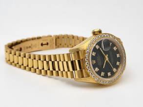 Thumbnail von Rolex Lady-Datejust 26 mm 18 Kt. Gold top condition serviced Factory diamonds