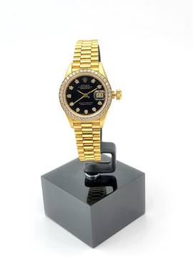 Rolex Lady-Datejust 26 mm 18 Kt. Gold top condition serviced Factory diamonds