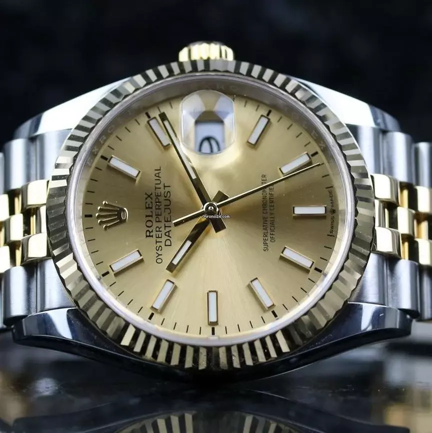 Rolex Datejust 36 Steel Gold - Champagne - like New - Fullset - 11/2020
