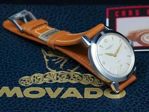 Thumbnail von Movado STUNNING 1950'S NOS SPORT WITH FB WATERPROOF CASE VINTAGE RARE