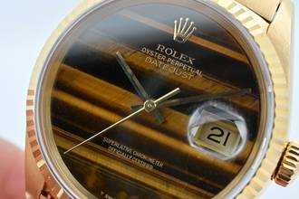 Thumbnail von Rolex Datejust 36 Oyster Perpetual Datejust 18k Yellow Gold 16018 Tiger Eye LC100 Tigerauge