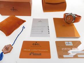 Thumbnail von Ebel Le Modulor 1911 Chronograph im Full Set Top Zustand original Krokoband und Faltschließe