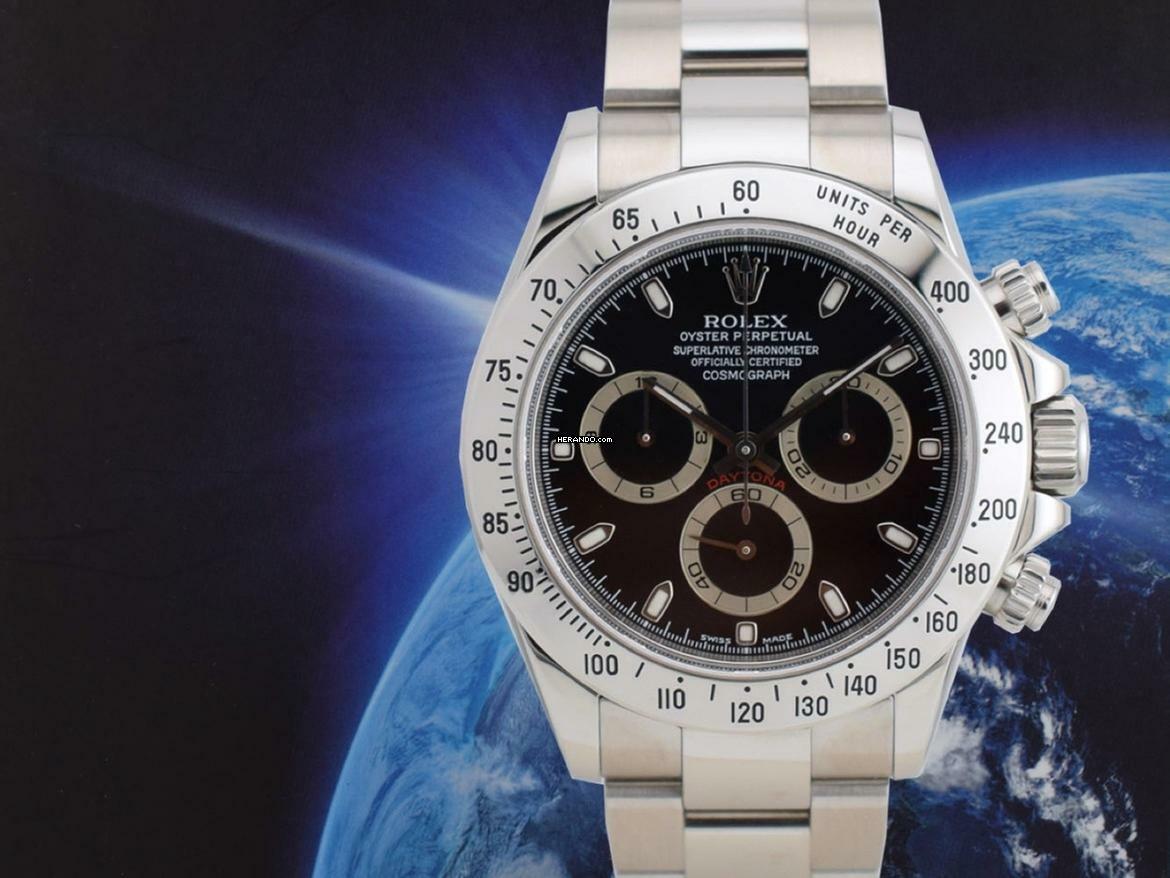 Rolex Daytona Cosmograph Daytona 116520 Black Dial - Like New Full Set 2007
