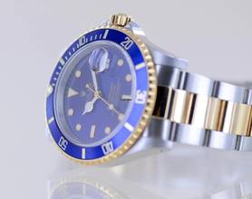 Thumbnail von Rolex Submariner Date 16613 Klassiker 1992 Tritium Stahl Gold blue Dial B+P