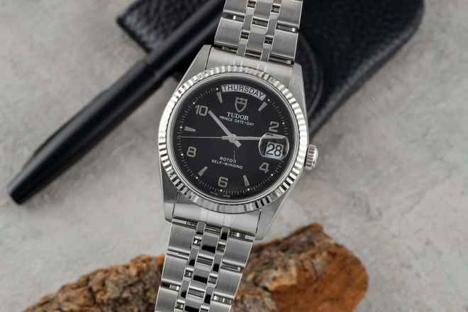  Tudor Prince Date Day Automatik Edelstahl / Weissgold Ref. 76214 Papiere 