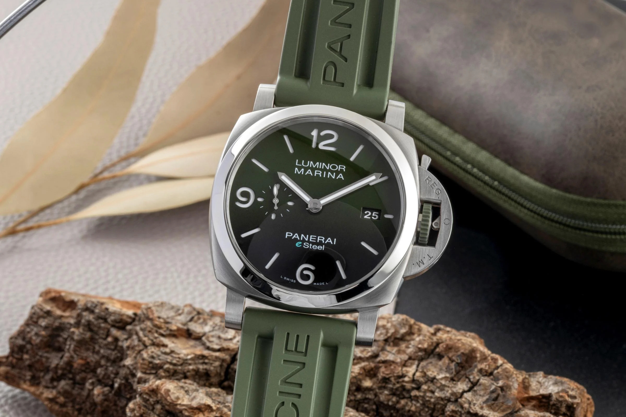 Panerai Luminor Marina Automatic Verde Smeraldo Stahl Automatik Ref. PAM01356 B&P 2022