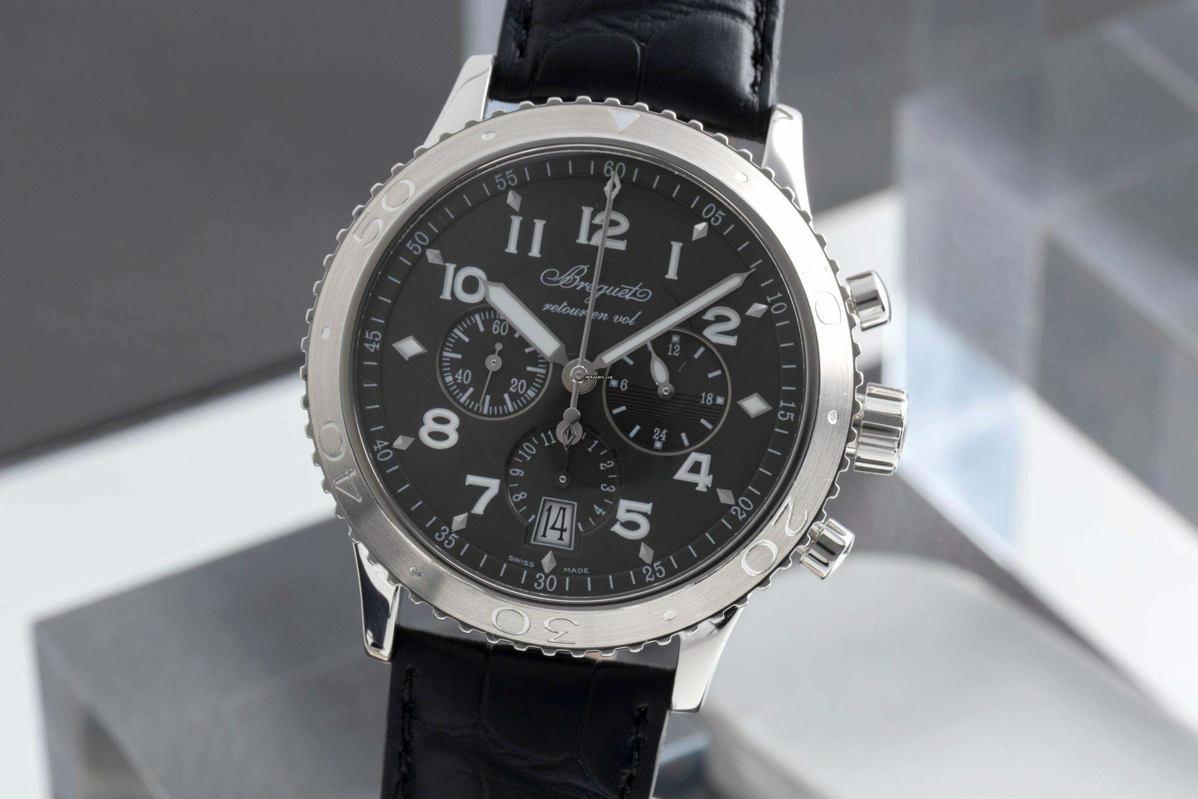 Breguet Type XX - XXI - XXII Flyback Chronograph Automatik Stahl Herrenuhr Ref 3810ST/92/9ZU