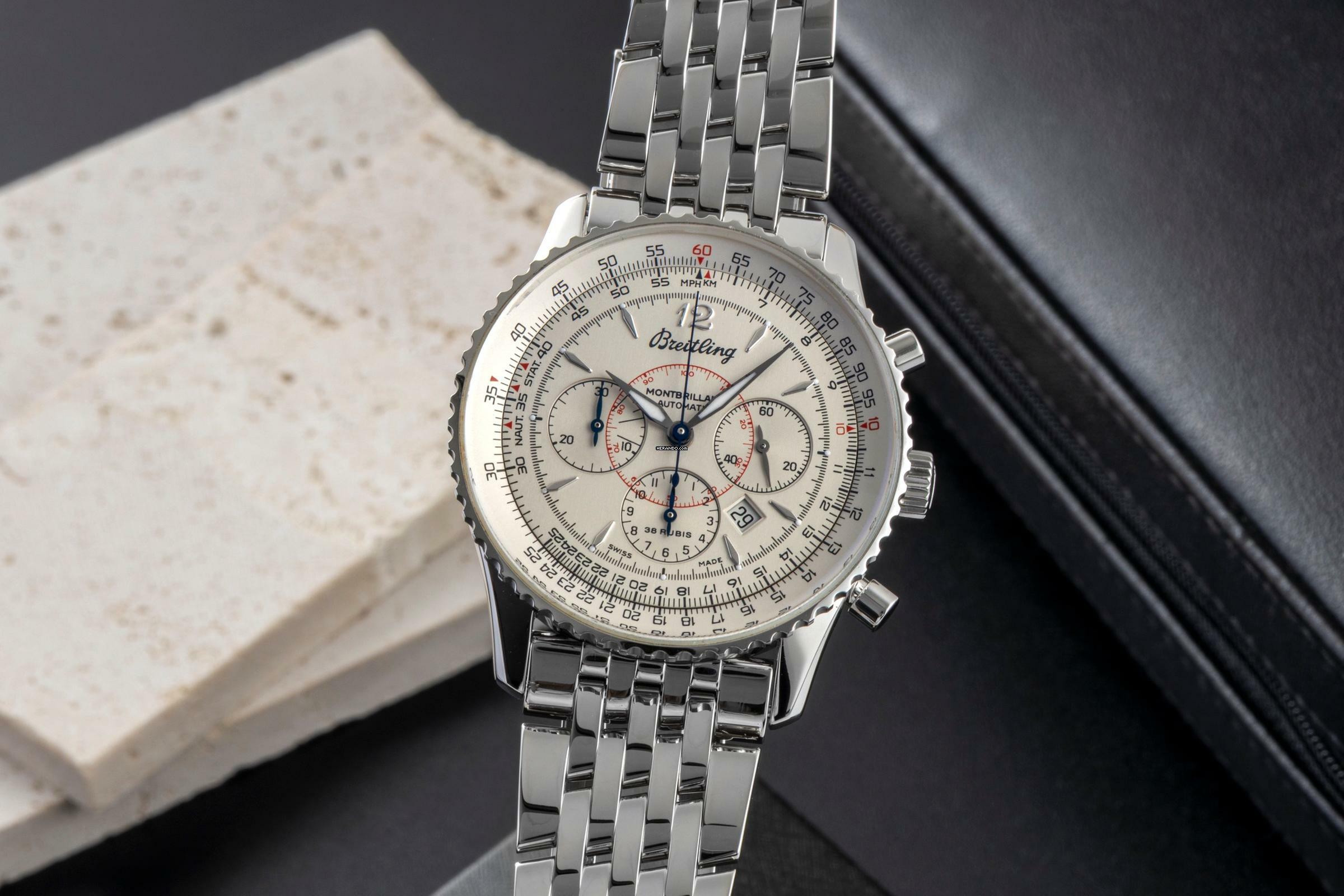 Breitling Montbrillant Chronograph Stahl Automatik Herrenuhr Ref. A41330
