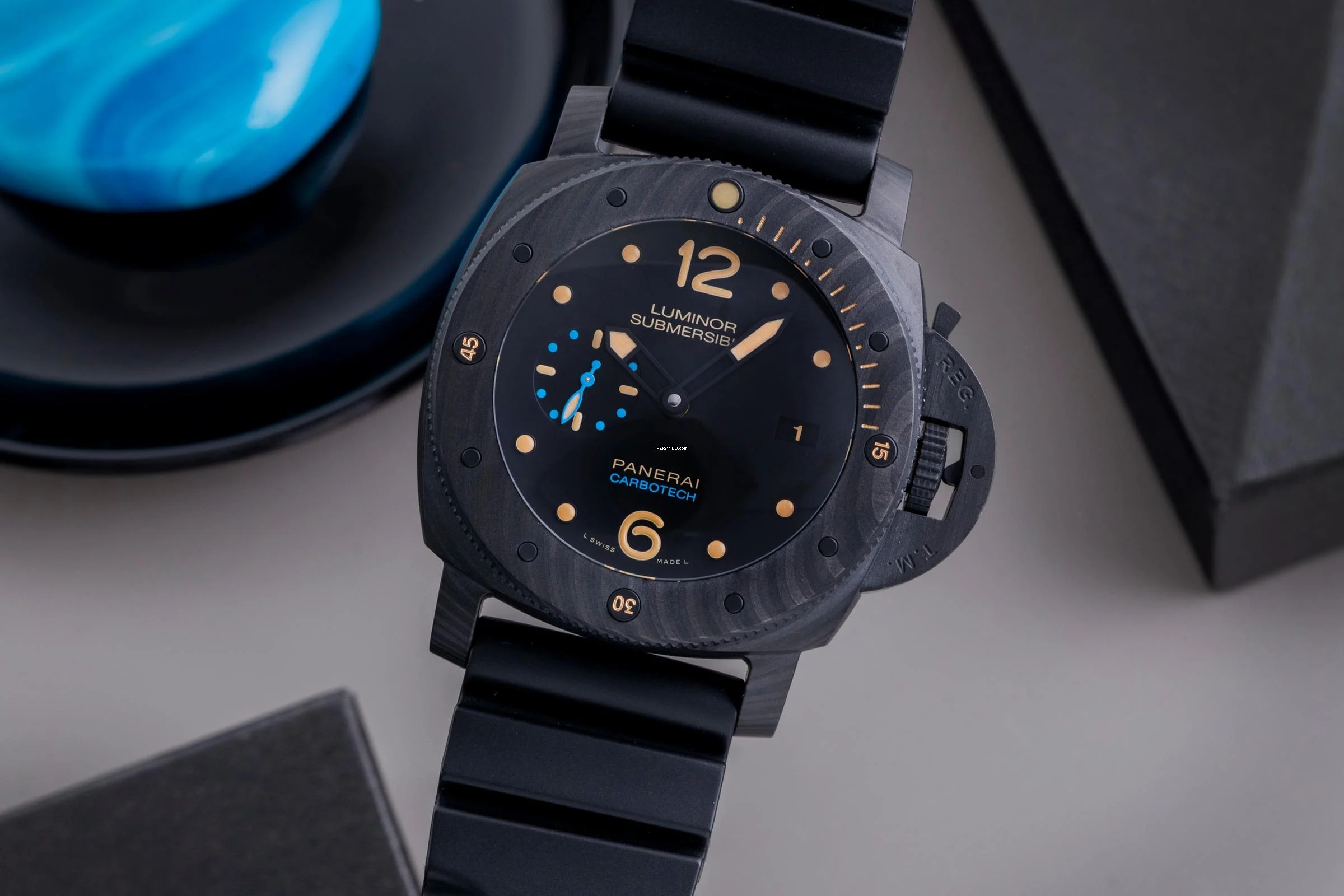 Panerai Luminor Submersible 1950 3 Days Automatic Carbon Automatik Herrenuhr Ref. PAM00616 B&P 2018