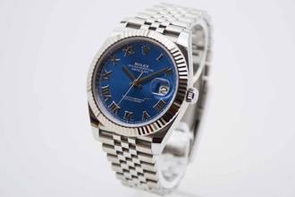 Thumbnail von Rolex Datejust 41 2024 Azzurro Blue Roman Dial Jubilée Fullset