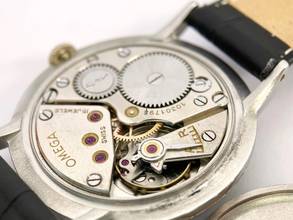 Thumbnail von Omega Serviced Oversize Jumbo 37mm Vintage Black Restored Sector Dial 2319 2319