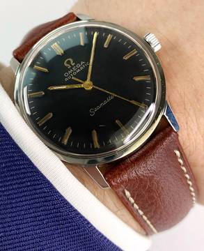  Omega Seamaster Serviced Seamaster Automatic Automatik Vintage Black Restored Dial 165001 165001 