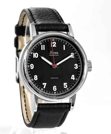  Stowa Partitio Klassik schwarz mit rotem Sekundenzeiger 