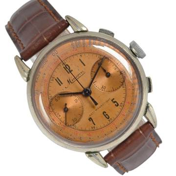  Minerva Oversized chronograph Tropical bicolor medical dial manual 1941 