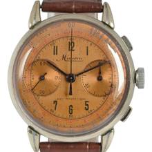 Thumbnail von Minerva Oversized chronograph Tropical bicolor medical dial manual 1941