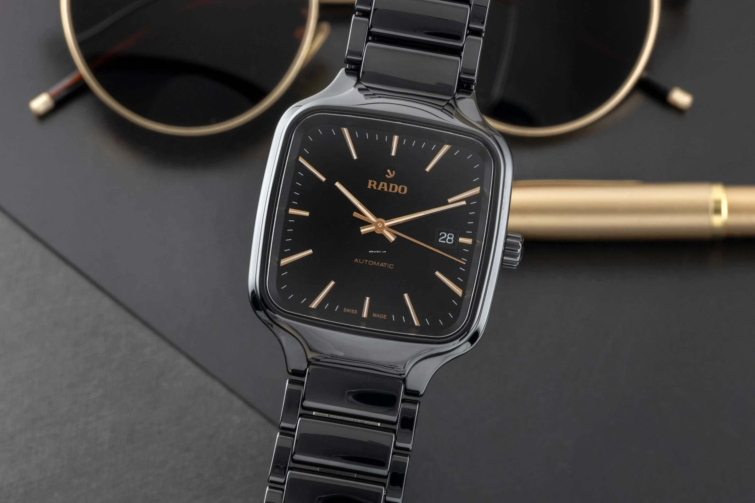 Rado True Square Keramik / Titan Automatik Ref. 01.763.6078.3.016 B&P 2024