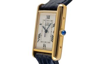 Thumbnail von Cartier Tank must Tank LM Silber vergoldet Quarz Herrenuhr Medium Ref. W1013754