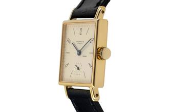 Thumbnail von NOMOS Tetra Glashütte Tetra 18K Gold (0,750) Handaufzug Herrenuhr Ref. 401 B&P 1997