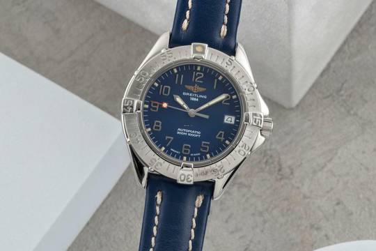  Breitling Colt Automatic 300M Automatik Datum Blue Dial Edelstahl Herrenuhr Ref. A17035 