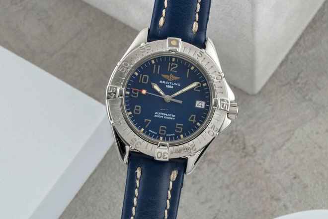  Breitling Colt Automatic 300M Automatik Datum Blue Dial Edelstahl Herrenuhr Ref. A17035 