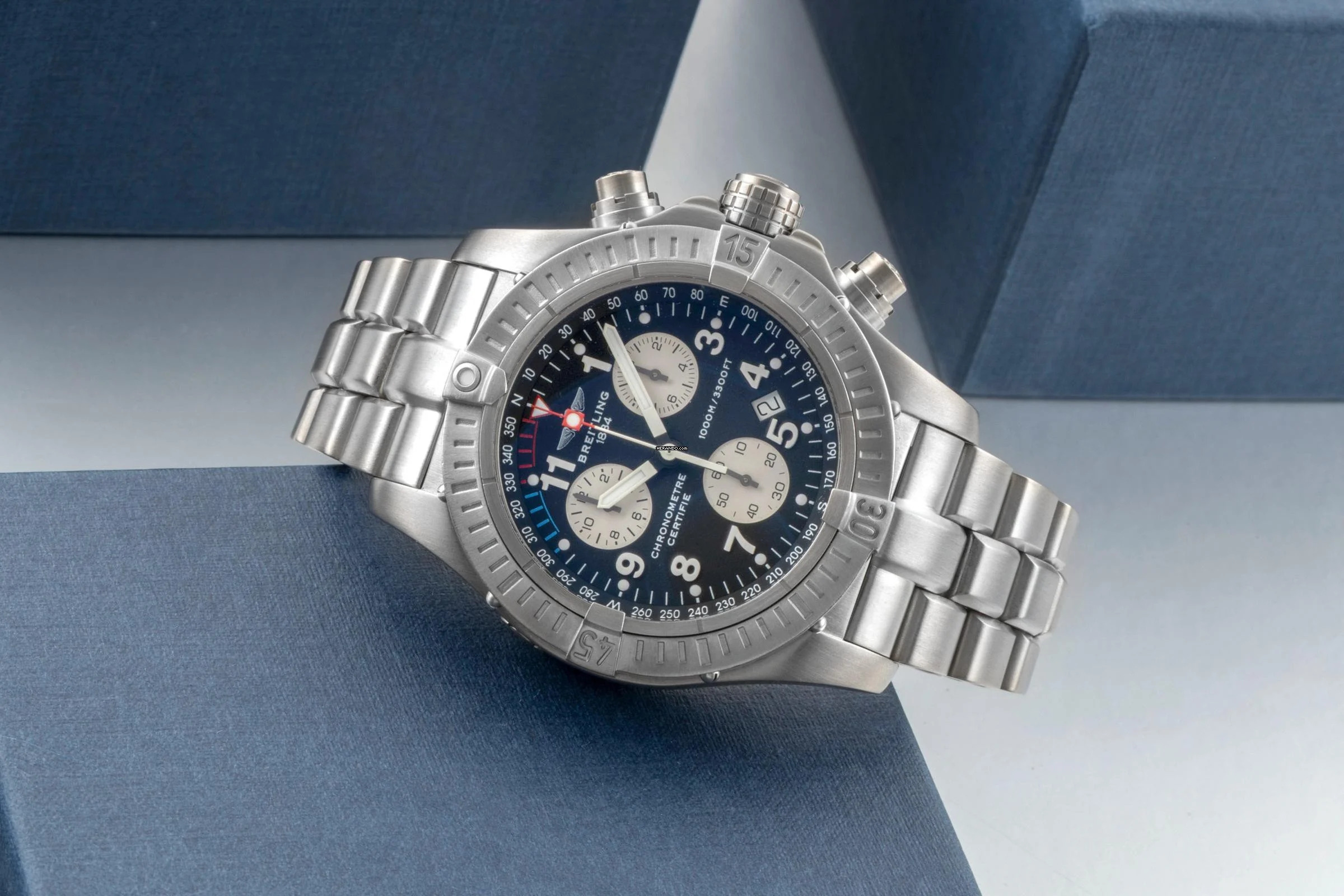 Breitling Avenger M1 Chronograph Titan Herrenuhr Ref. E73360 Papiere 2005