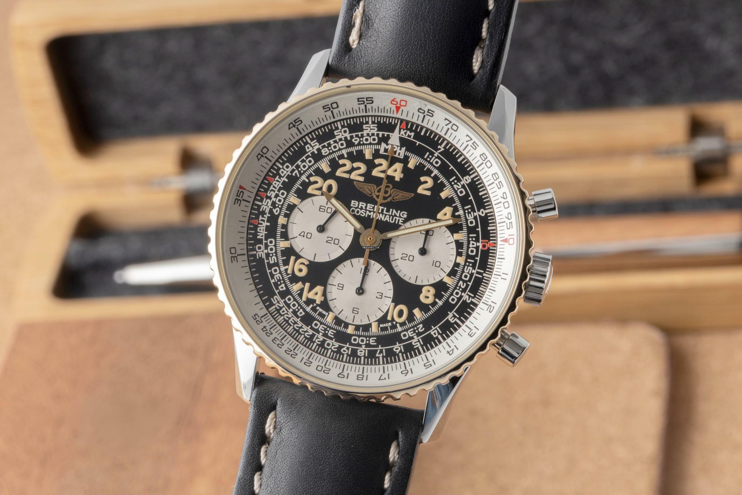 Breitling Navitimer Cosmonaute Chronograph Stahl / Gold Handaufzug Ref. B12019