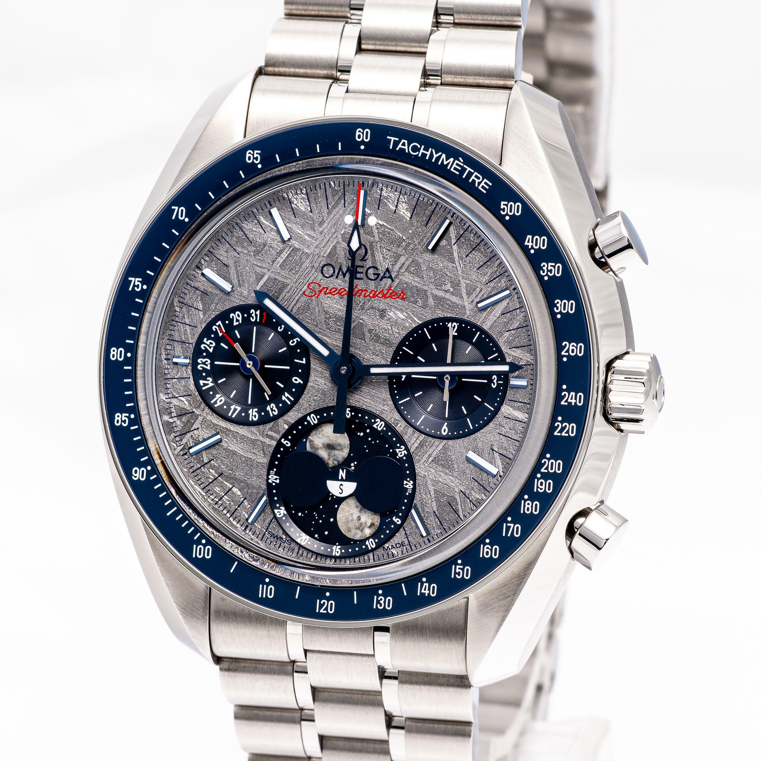 Omega Speedmaster Moonphase Meteorite 43 – 304.30.43.52.06.001 – NEW & Unworn – 01/2026 Full Set