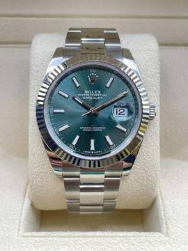 Rolex Datejust 41 Green Dial FULL SET BOX+PAPERS LIKE NEW 2023 Lc AT first buying receipt