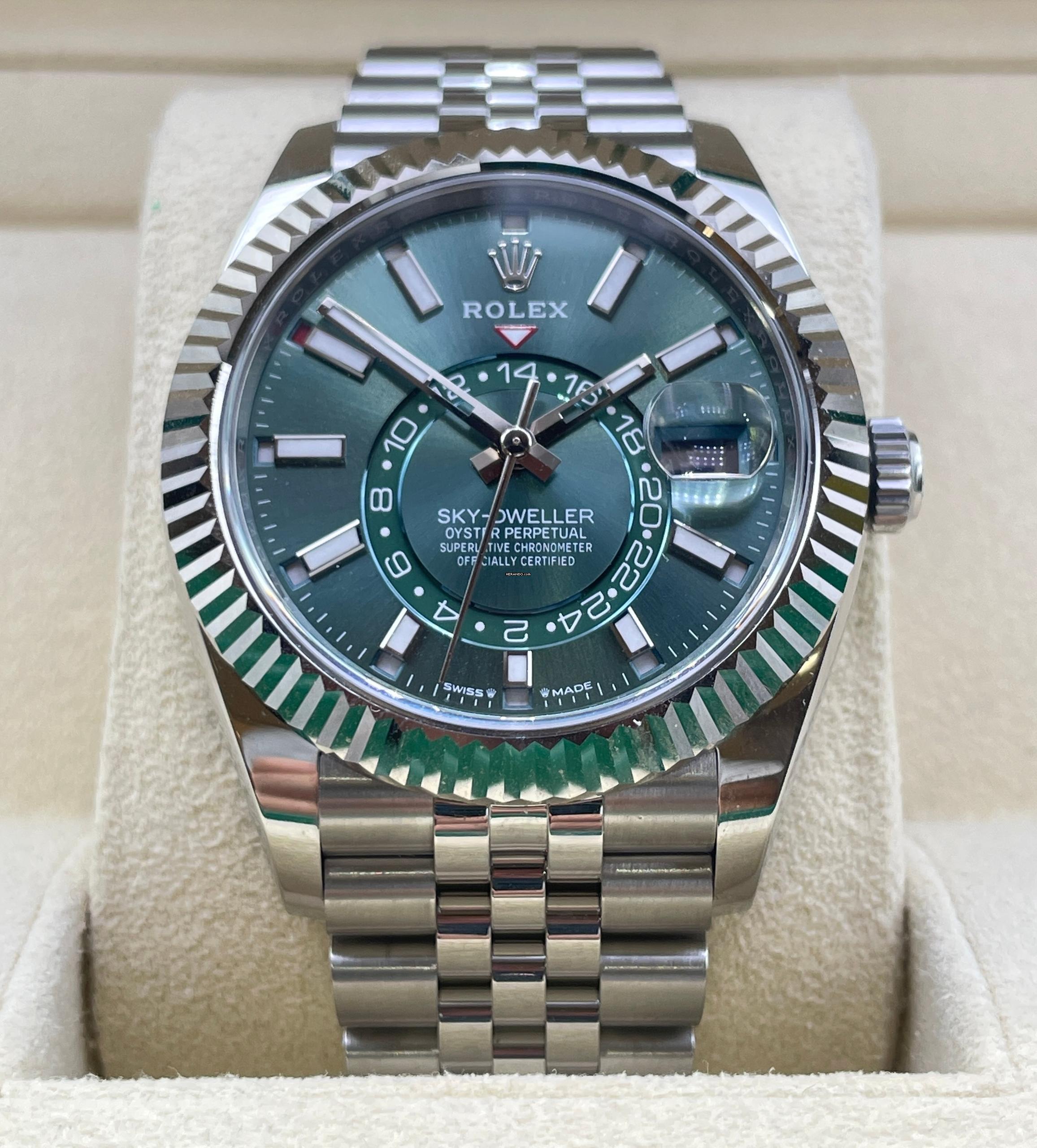 Rolex Sky-Dweller GREEN JUBILEE WITH BOX AND PAPERS NEW year:2023