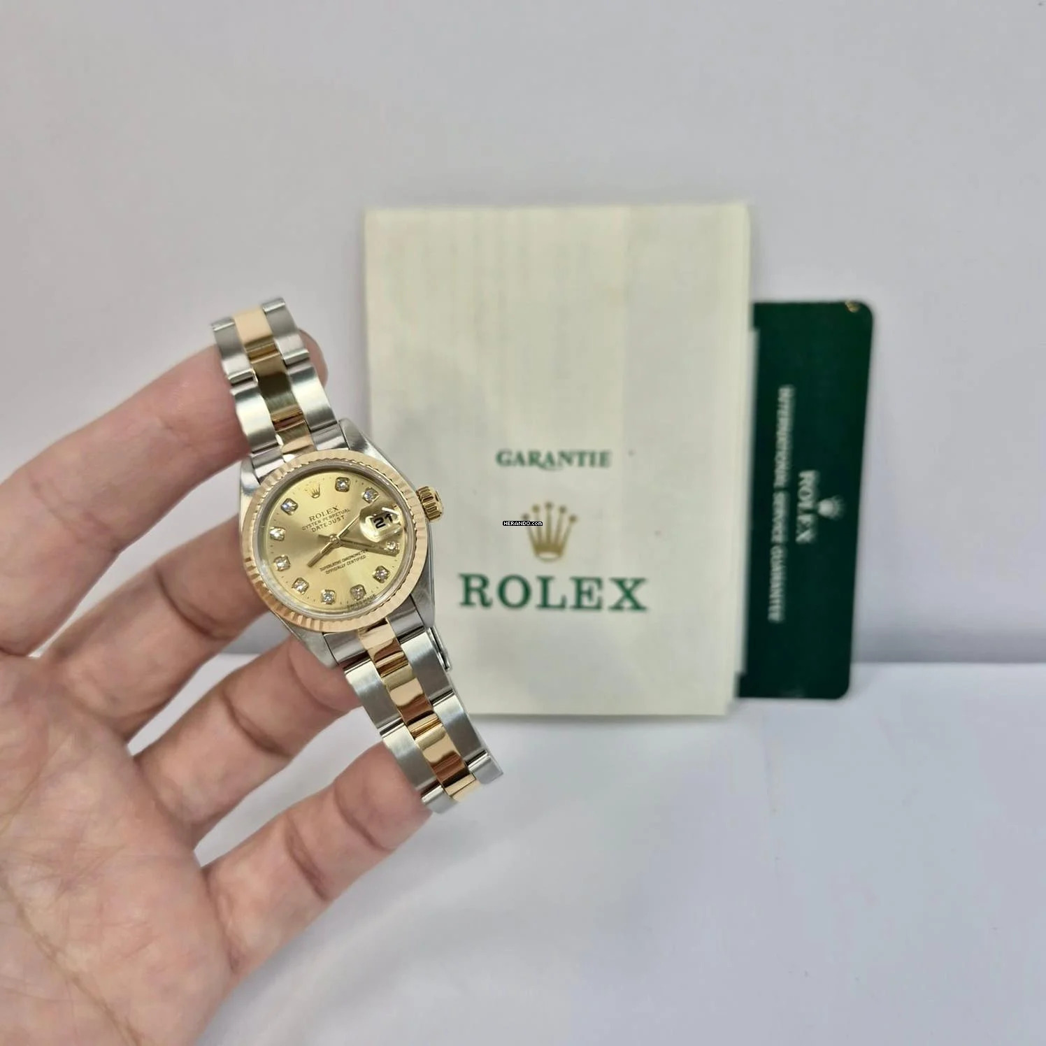 Rolex Lady-Datejust Ouro & Aço & Diamantes 26mm Automático Completo
