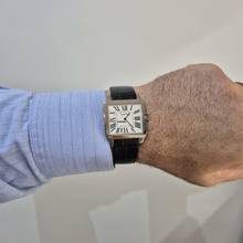 Thumbnail von Cartier Santos Dumont Ultra Thin Ouro Branco 35mm Corda Completo