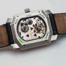 Thumbnail von Glashütte Original Senator Karrée 1845 Moonphase Auf/Ab - Reserche-De March Stahl/Leder B&P TOP