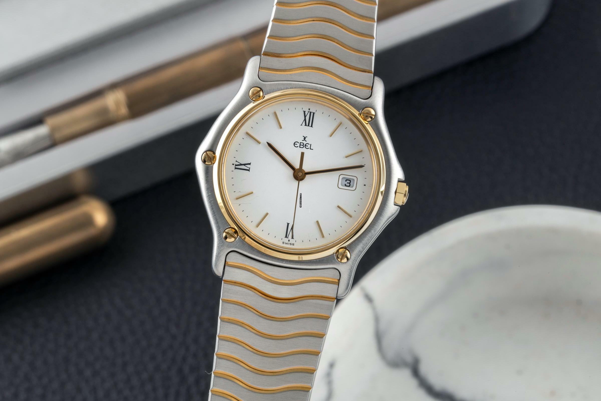 Ebel Classic Wave Stahl / Gold Quarz Medium Size Ref. 183909 Klassiker B&P 1993