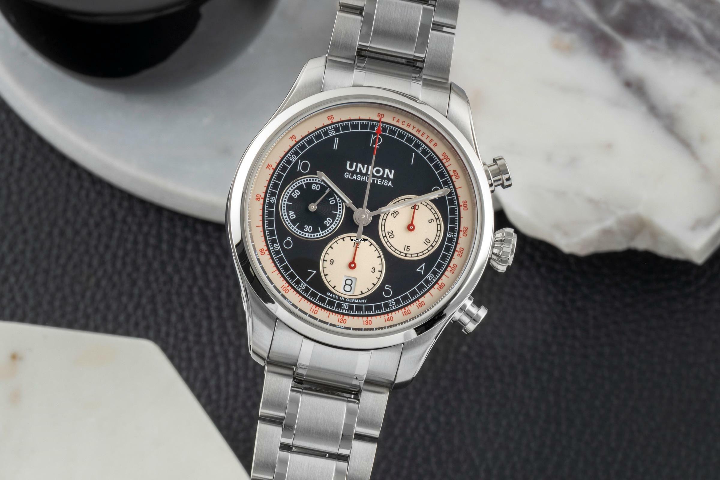 Union Glashütte Belisar Chronograph Stahl Ref. D009.427.16.052.00 B&P 2022