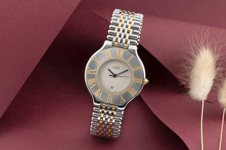 Thumbnail von Cartier 21 Must de Cartier XL Stahl / vergoldet Quarz Ref. W10052F4