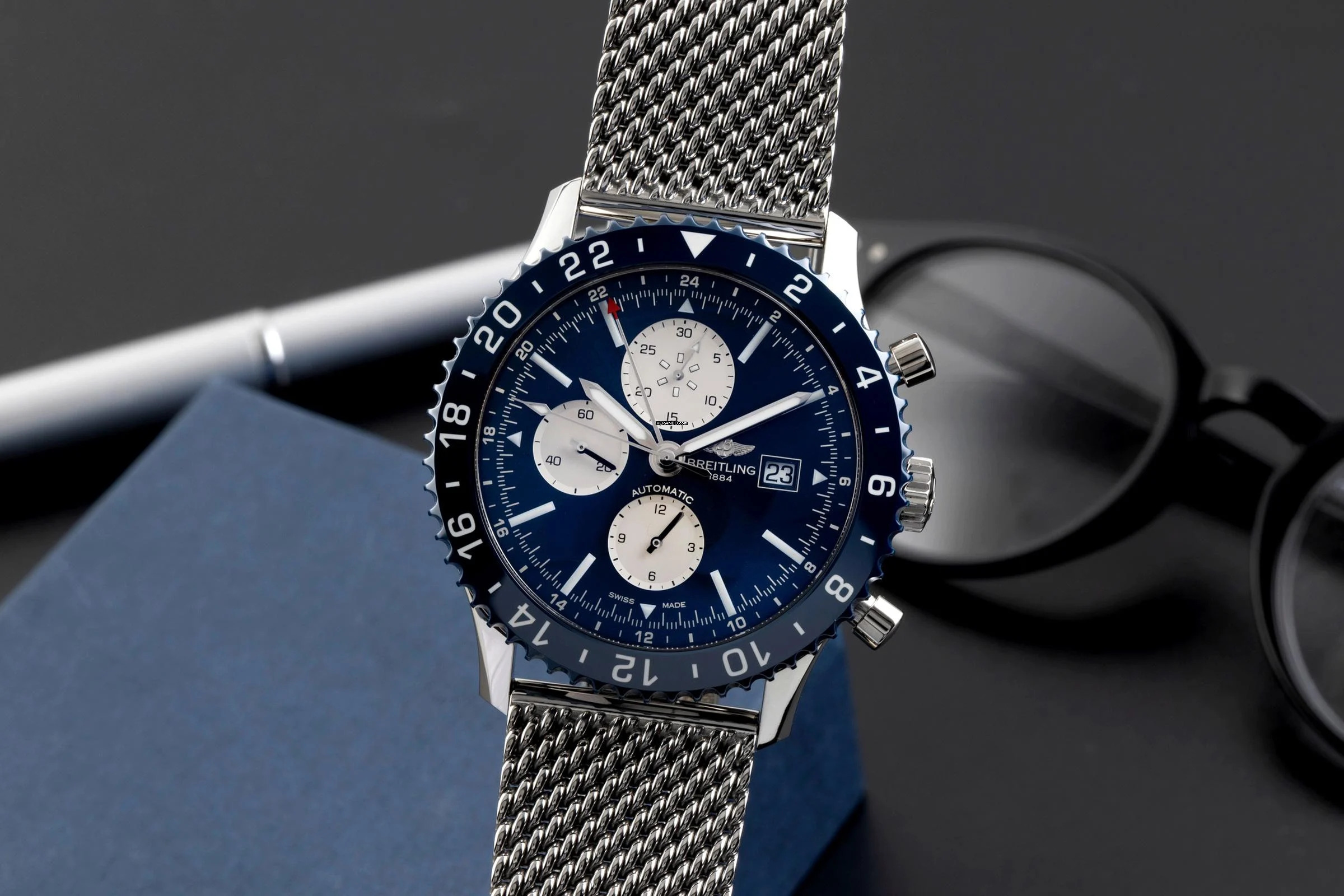 Breitling Chronoliner Chronograph Stahl Automatik Herren Ref. Y2431016/C970 B&P