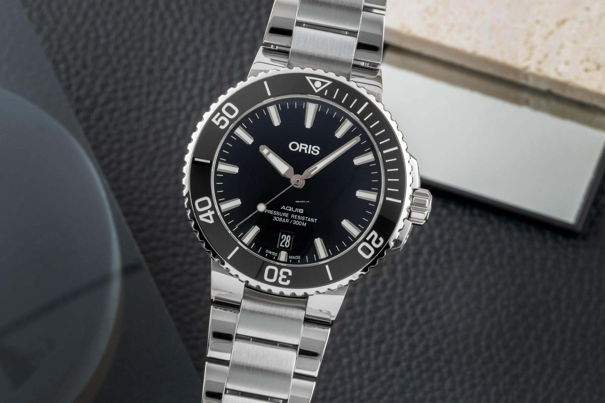Oris Aquis Date Automatik Stahl Ref. 01 733 7732 4134-07 4 21 64FC B&P 2019