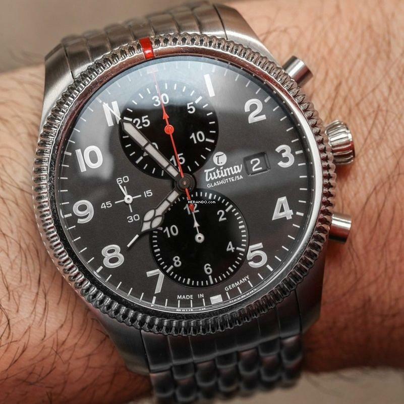 Tutima Grand Classic Flieger Classic Chronograph NEW FULL SET